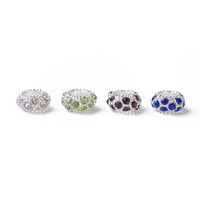 Silver Color Plated Alloy Rhinestone European Beads CPDL-X0001-02-1