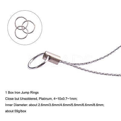 1 Box Iron Open Jump Rings IFIN-X0005-P-NF-B-1