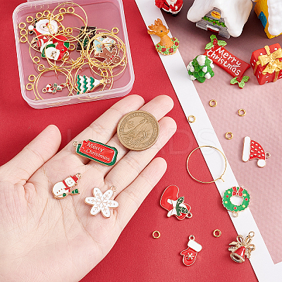DIY Christmas Wine Glass Charm Making Kits DIY-SC0018-87-1