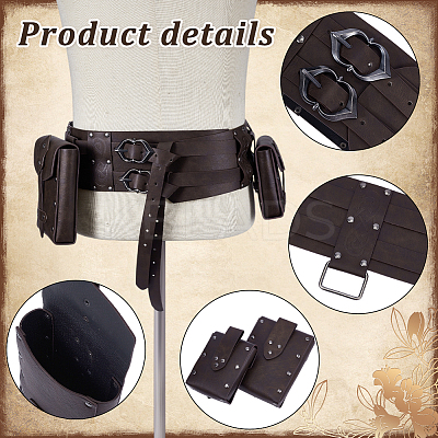Imitation Leather Belts with 2Pcs PU Leather Wallets AJEW-NB0006-73-1