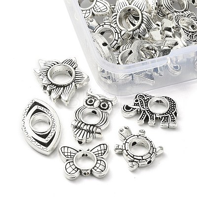 30Pcs 6 Style Tibetan Style Alloy Bead Frame FIND-YW0003-19-1