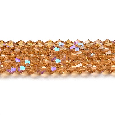 Transparent Electroplate Glass Beads Strands GLAA-F029-3mm-D18-1