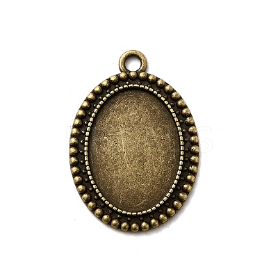 Vintage Tibetan Style Alloy Pendant Cabochon Bezel Settings X-TIBEP-M018-105AB-NF-1