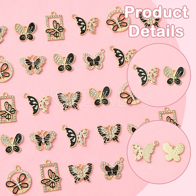 28Pcs 7 Styles Alloy Enamel Pendants FIND-FS0003-21-1