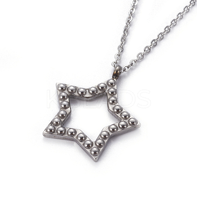 Non-Tarnish 304 Stainless Steel Pendant Necklaces NJEW-E141-29P-1