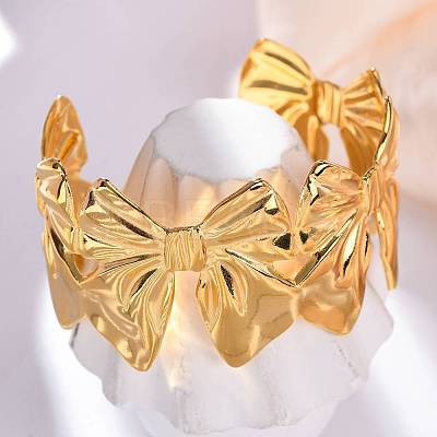304 Stainless Steel Cuff Bangles for Women LS-BJEW-P347-02B-1
