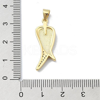 Brass Micro Pave Clear Cubic Zirconia Pendants KK-A221-06G-1