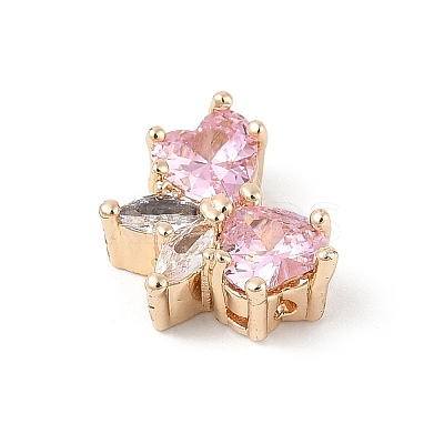 Brass Micro Pave Cubic Zirconia Pendants KK-K297-25G-03-1