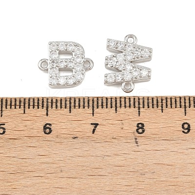 26Pcs 26 Styles Brass Micro Pave Clear Cubic Zirconia Connector Charms KK-C160-02P-1