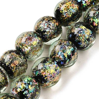 Handmade Dichroic Foil Glass Beads Strands DICH-U001-05H-1