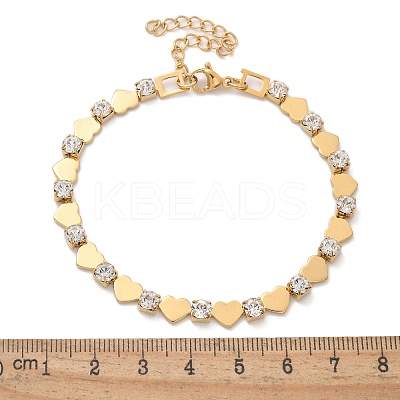 304 Stainless Steel Rhinestone Cup Chain Bracelets for Women BJEW-F488-26F-G-1