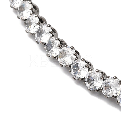 Rack Plating Brass Cubic Zirconia Elasticity Necklaces NJEW-S425-01B-1