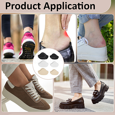 6 Sets 3 Colors PU Leather Self-adhesive Non Slip Shoe Pads AJEW-BC0009-36-1