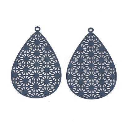 430 Stainless Steel Filigree Pendants X-STAS-S108-25A-02-1