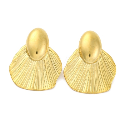 Ion Plating(IP) 304 Stainless Steel Hat Stud Earrings EJEW-D281-13G-1
