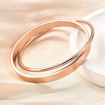 304 Stainless Steel Bangles BJEW-V004-01RG-1