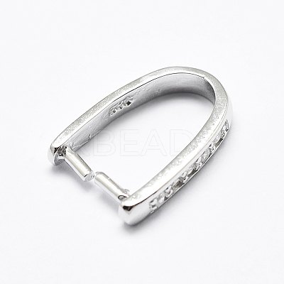 Anti-Tarnish Rhodium Plated 925 Sterling Silver Micro Pave Cubic Zirconia Pendant Bails STER-P034-09P-1