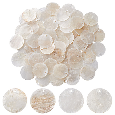 Natural Capiz Shell Pendants SHEL-HY0001-20B-1