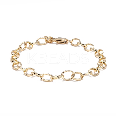 Brass Cable Chain Bracelet BJEW-JB07079-1