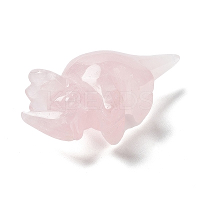 Natural Rose Quartz Carved Healing Rhinoceros Figurines DJEW-P016-01E-1