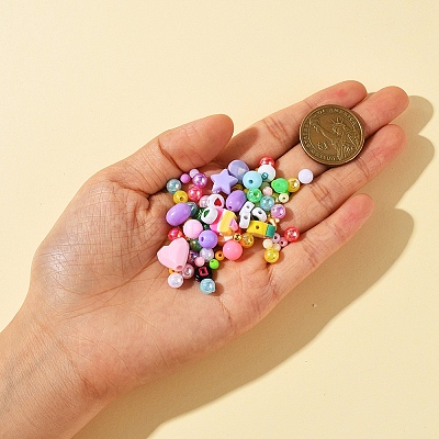 1789Pcs Craft & Plating & Opaque & Spray Painted Acrylic Beads DIY-YW0002-79-1