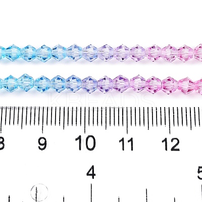 Gradient Color Baking Paint Glass Bead Strands DGLA-A039-T2mm-A07-1