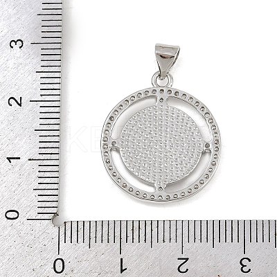 Brass Micro Pave Cubic Zirconia Pendants KK-P323-11G-P01-1