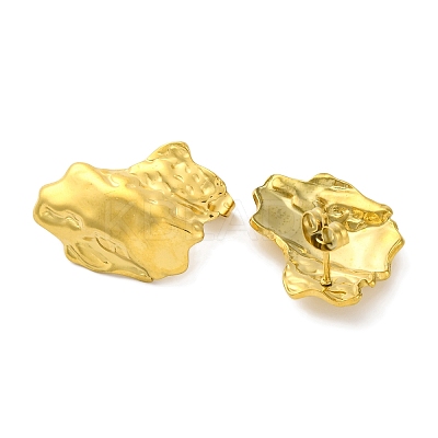 Ion Plating(IP) 304 Stainless Steel Texture Stud Earrings EJEW-D281-02G-1