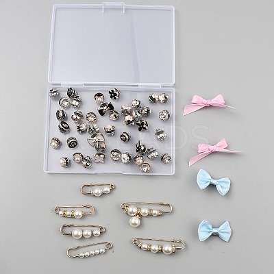 Alloy & Plastic Shoe Buckle Clips AJEW-WH20033-055GP-A-1