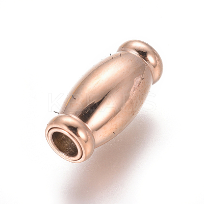 304 Stainless Steel Magnetic Clasps with Glue-in Ends STAS-G203-04RG-B-1