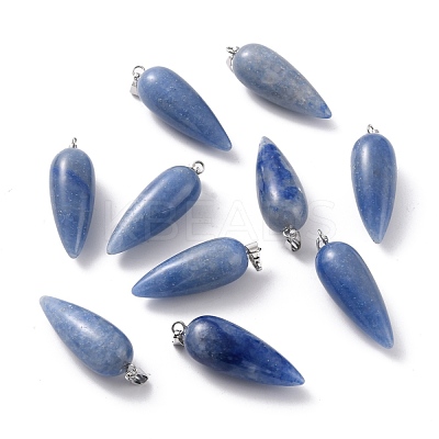Dyed & Heated Natural Blue Aventurine Pointed Pendants G-F705-01U-P-1