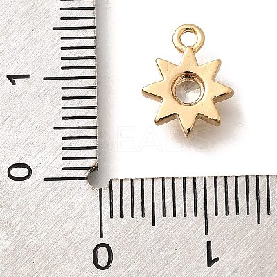 Brass Micro Pave Cubic Zirconia Charms KK-C085-19G-1