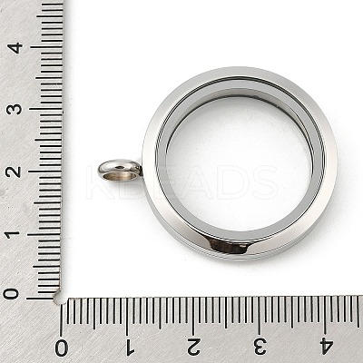 304 Stainless Steel Floating Locket Pendants STAS-E443-41P-02-1