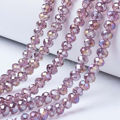 Electroplate Glass Beads Strands EGLA-A034-T8mm-B10-1