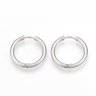 Tarnish Resistant 201 Stainless Steel Huggie Hoop Earrings MAK-R021-25mm-1