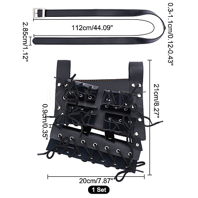 PU Leather with Alloy Waist Fencing Sheath AJEW-WH0248-519B-1
