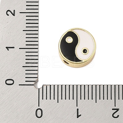 Rack Plating Brass Enamel Beads KK-Z074-04G-1