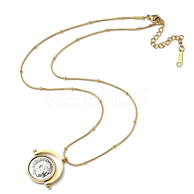 Ion Plating(IP) 304 Stainless Steel Rotatable Alexander Pendants Necklaces NJEW-K259-07G-1