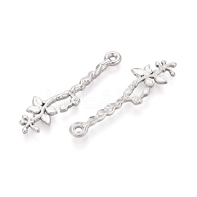 304 Stainless Steel Branch with Leaf Pendants STAS-T067-45P-1