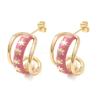 Rack Plating Brass Enamel Stud Earrings KK-CBAB1AF-38B-G-1