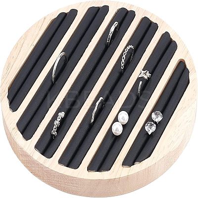 6-Slot Wood Finger Ring Display Plate EDIS-WH0012-09A-1