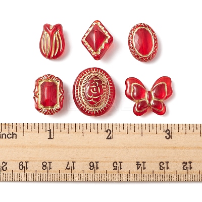110Pcs 6 Styles Transparent Acrylic Beads OACR-FS0001-38-1