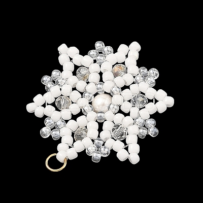 Shell Pearl & Glass Seed Beaded Pendants PALLOY-MZ01433-1
