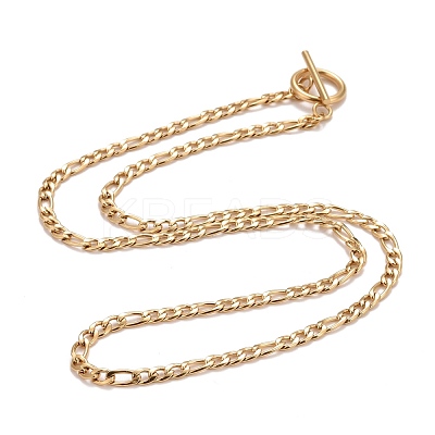 Ion Plating(IP)  304 Stainless Steel Chain Necklaces NJEW-A002-06G-1