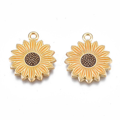 Rack Plating Alloy Enamel Pendants ENAM-N055-055B-1
