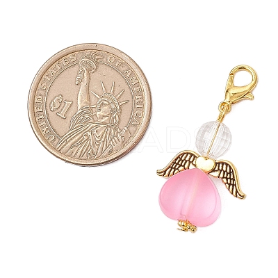 Heart Angel Acrylic Pendant Decorations HJEW-JM03566-01-1