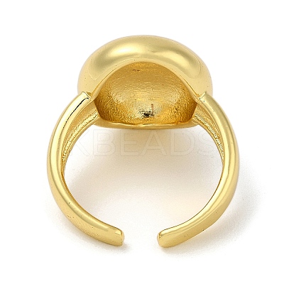 Round Rack Plating Brass Cuff Finger Rings for Women RJEW-C114-02G-1