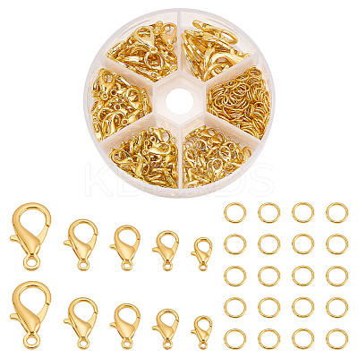 110Pcs 5 Styles Zinc Alloy Lobster Claw Clasps FIND-ME0001-79G-1