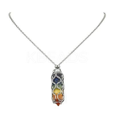 Tarnish Resistant 304 Stainless Steel Cable Chains Macrame Pouch Empty Stone Holder for Pendant Necklaces Making NJEW-TA00085-01-1