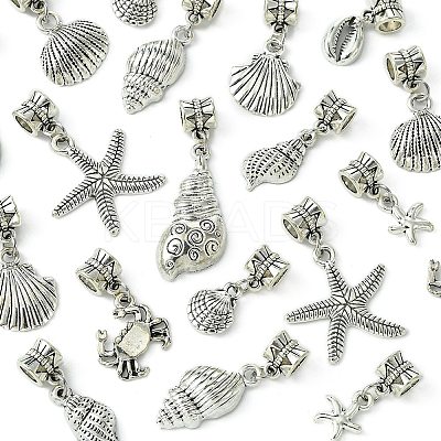Marine Organism Theme Tibetan Style Alloy Pendant PALLOY-FS00004-1